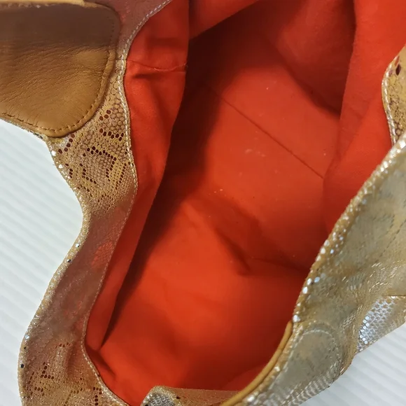 Dooney & Bourke Gold/Silvertone Snakeprint Leather Hobo Bag - Picture 7 of 14